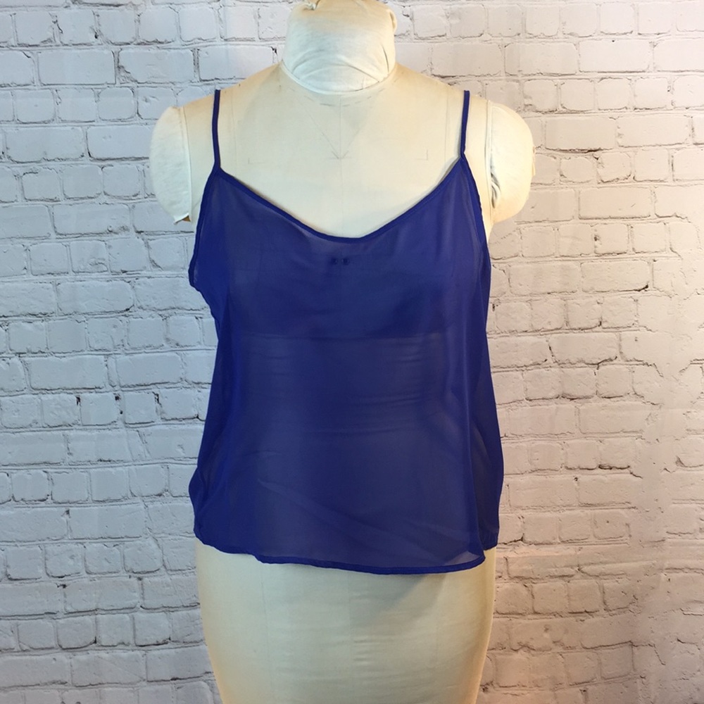 NWT American Apparel Blue Chiffon Camisole Medium